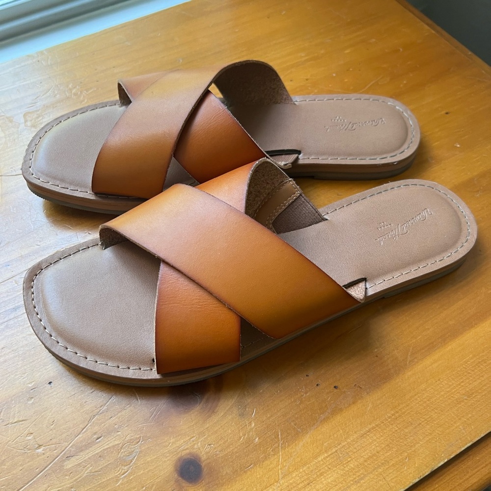 Brown and tan leather sandals perfect for the summer!